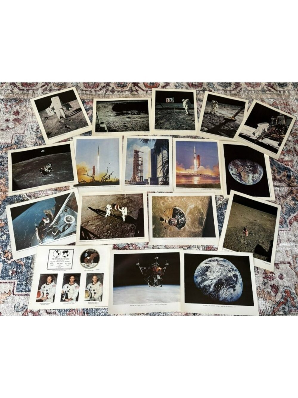 Vtg NASA Apollo Program Photo Set of 17, 14x11" Outer Space Moon Earth Astronaut
